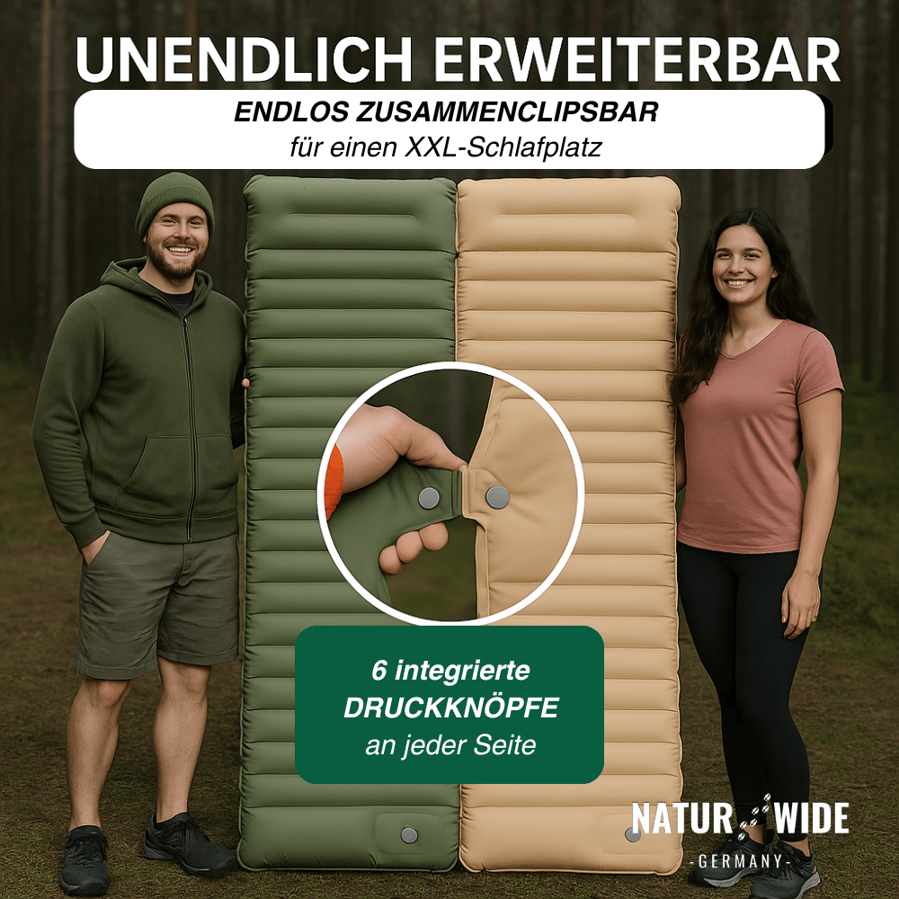 Isomatte Pro mit Kissen & Fußpumpe, 10 cm dick – Ansicht 4