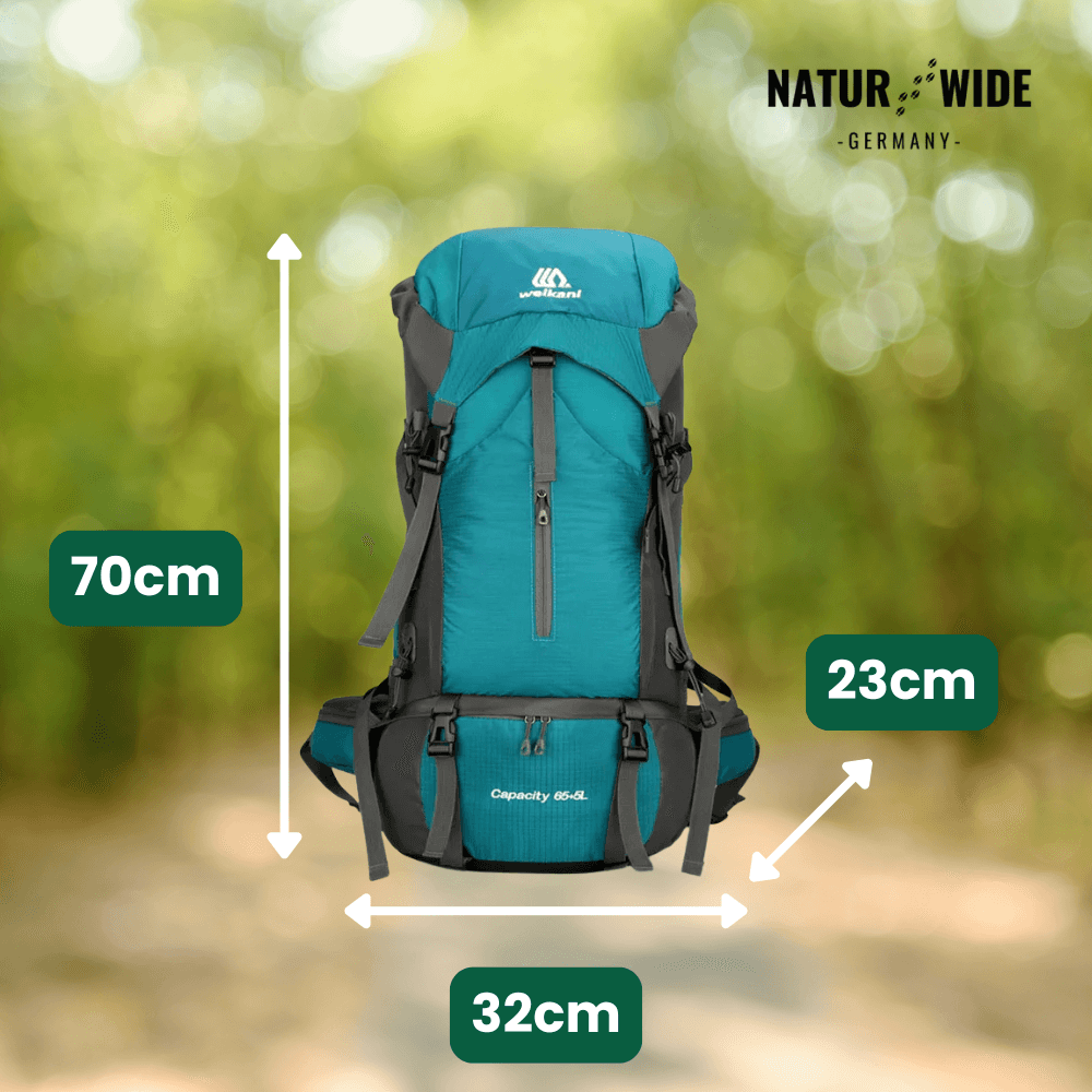 Trekkingrucksack 70 L mit Hüftgurt & Mesh-Rücken – Ansicht 9