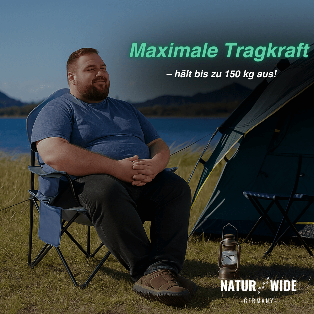 Gepolsterter Campingstuhl mit Getränkehalter – Ansicht 4