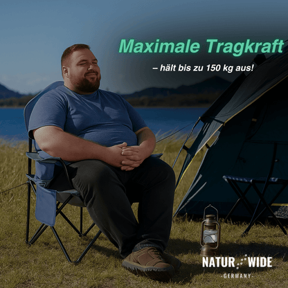 Gepolsterter Campingstuhl mit Getränkehalter – Ansicht 4