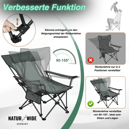 Faltbarer Relaxstuhl mit Liegeposition, 150 kg – Ansicht 7
