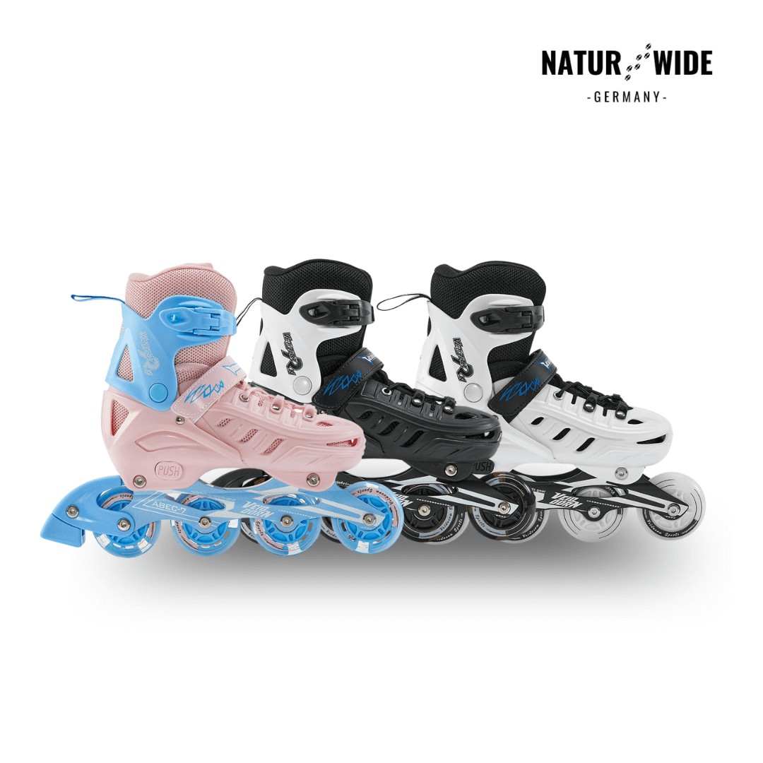 Größenverstellbare Inline Skates mit LED-Rollen