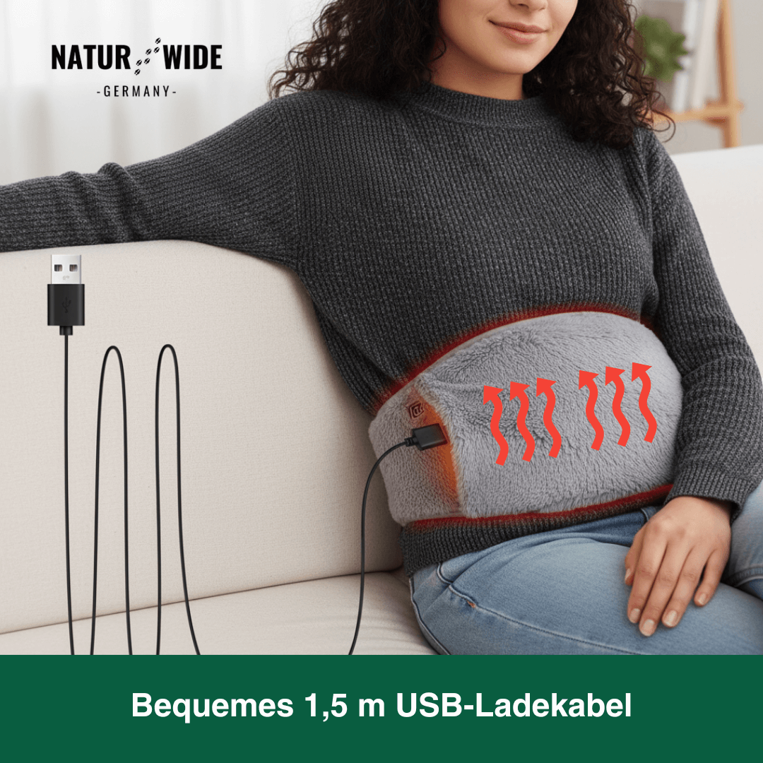 USB-Wärmegürtel mit 3 Heizstufen, 105 cm lang – Ansicht 2