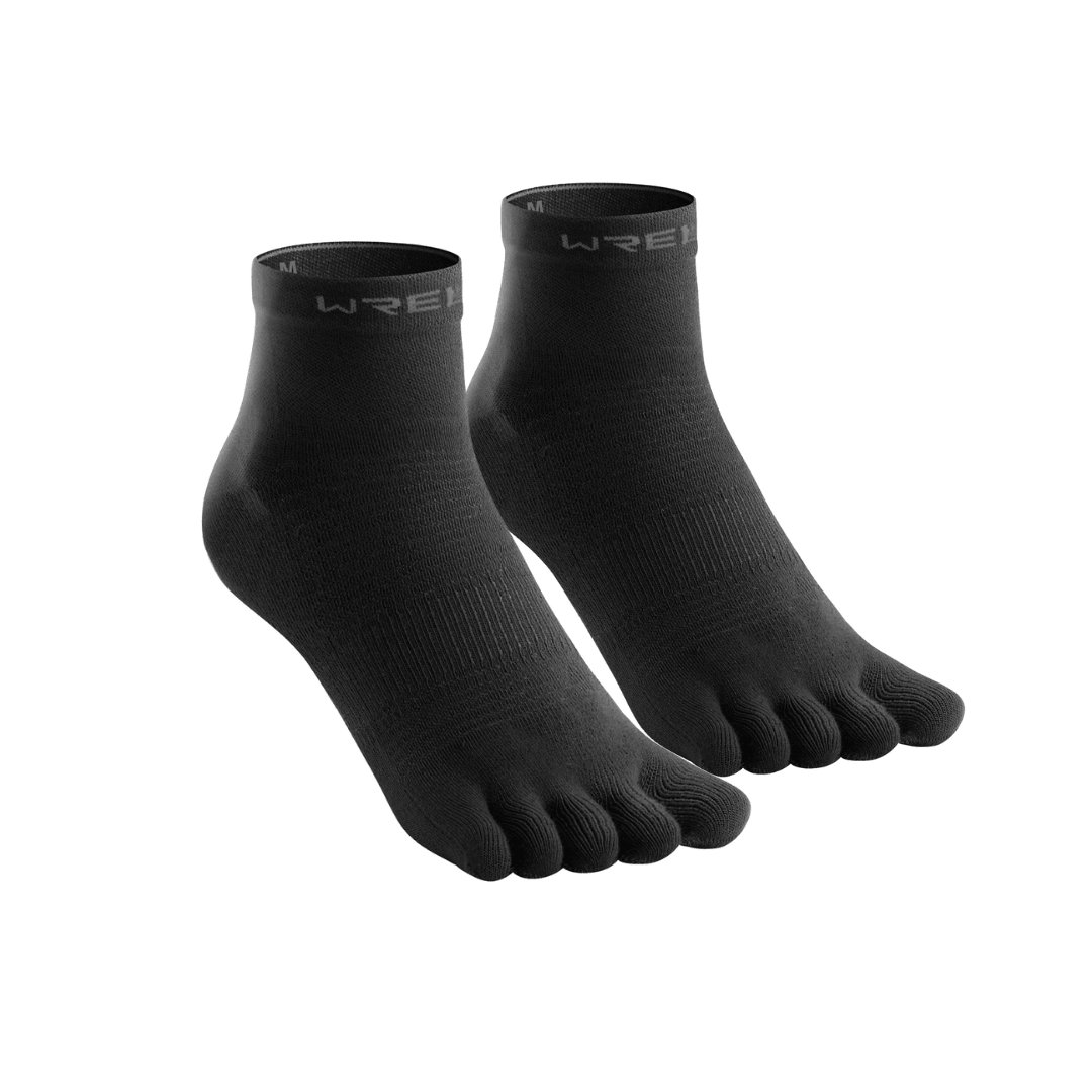 Zehensocken für Sport, schnelltrocknend – Schwarz