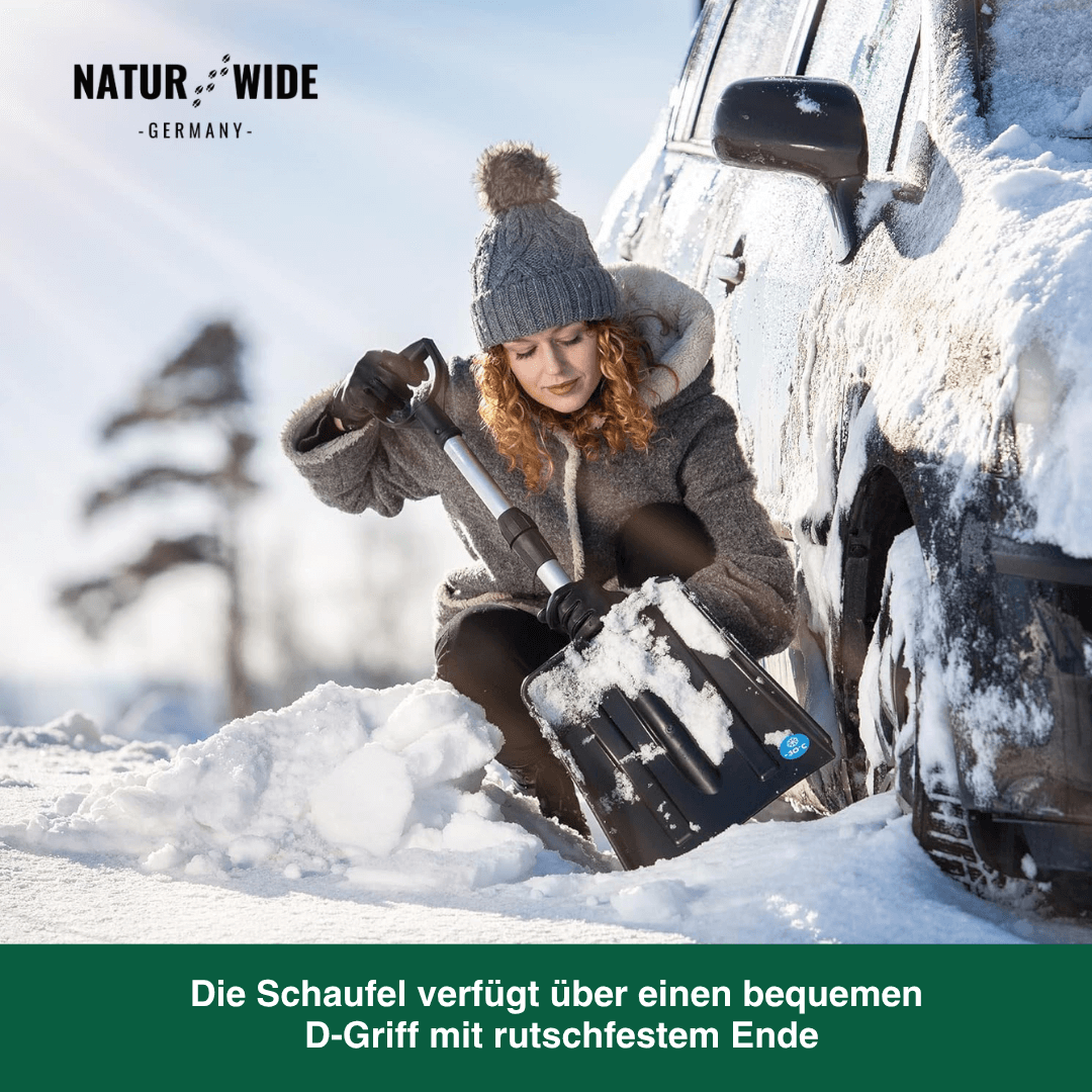 Teleskop-Schneeschaufel fürs Auto, Alu, 1 kg – Ansicht 9