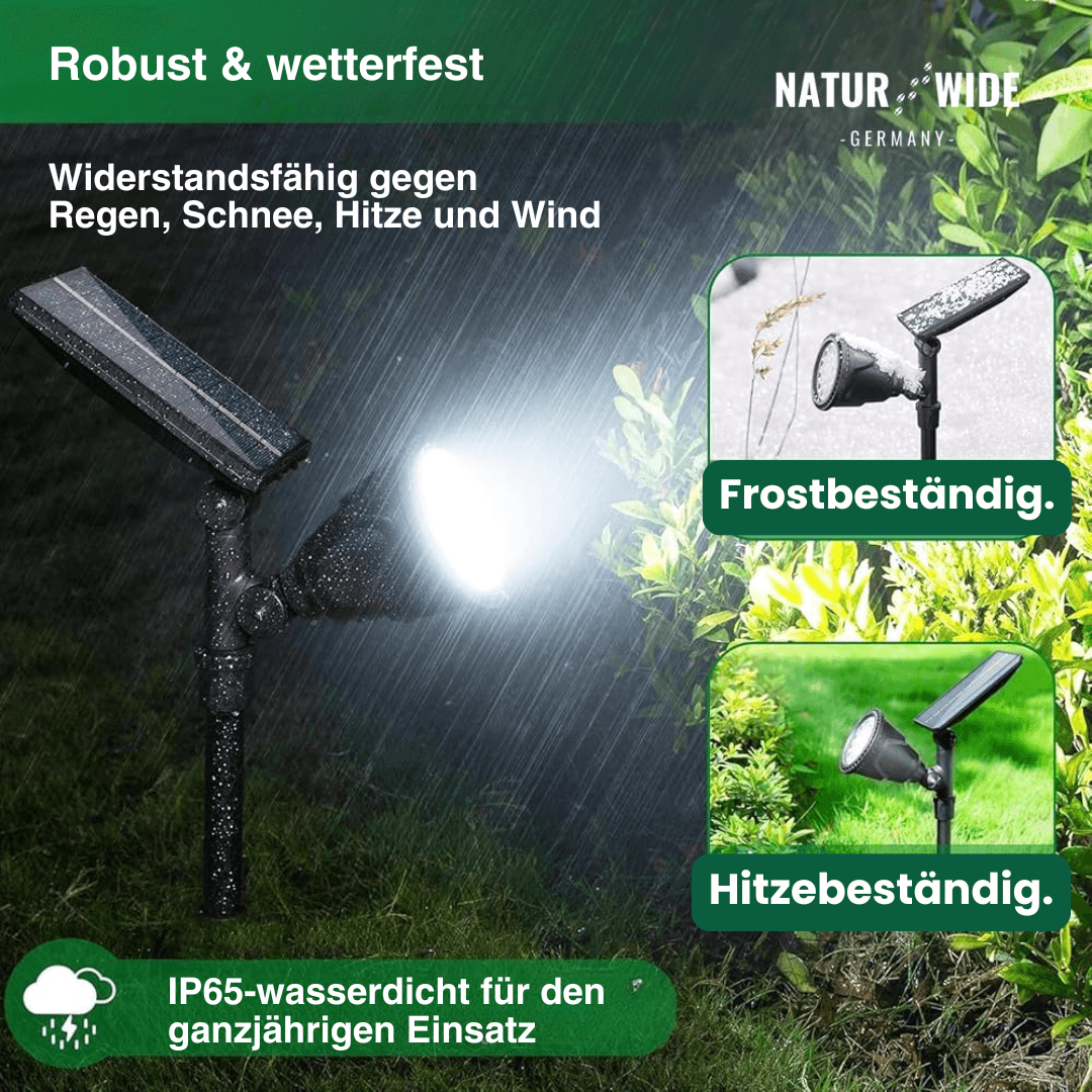 Solar-Gartenstrahler 2er-Set, IP65, verstellbar – Ansicht 3