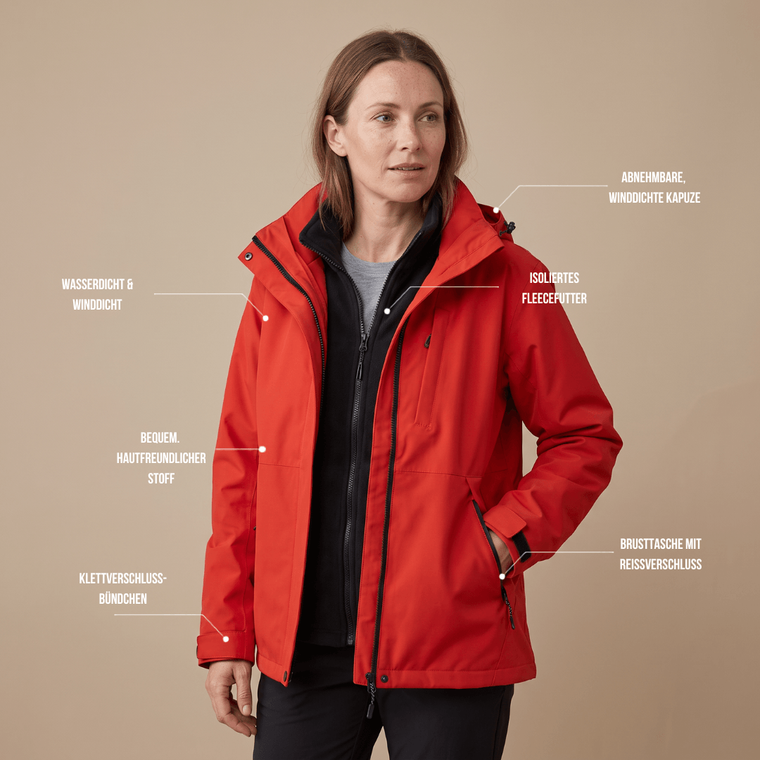 Damen Regenjacke 2-in-1 mit Fleece-Innenjacke – Ansicht 5