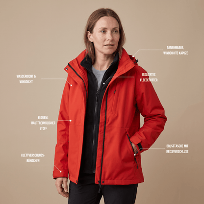 Damen Regenjacke 2-in-1 mit Fleece-Innenjacke – Ansicht 5