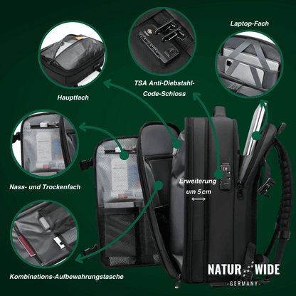 Vakuum-Rucksack 36–55 L mit 17-Zoll-Laptopfach – Ansicht 6