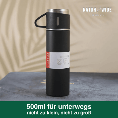 Thermosflasche 500 ml mit 3 Tassen, Edelstahl – Ansicht 14