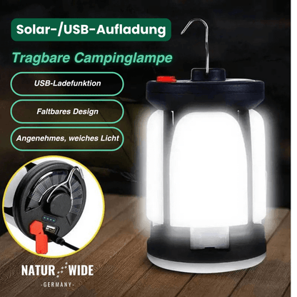 Faltbare LED-Campinglampe mit Solar & Powerbank – Ansicht 5
