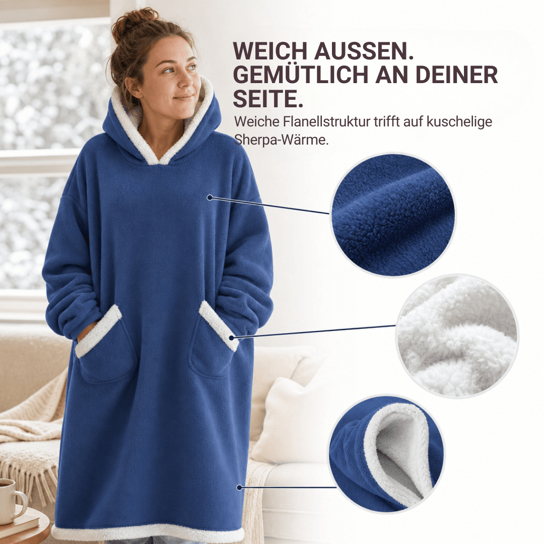 Oversize Deckenhoodie aus Flanell mit Kapuze – Ansicht 14