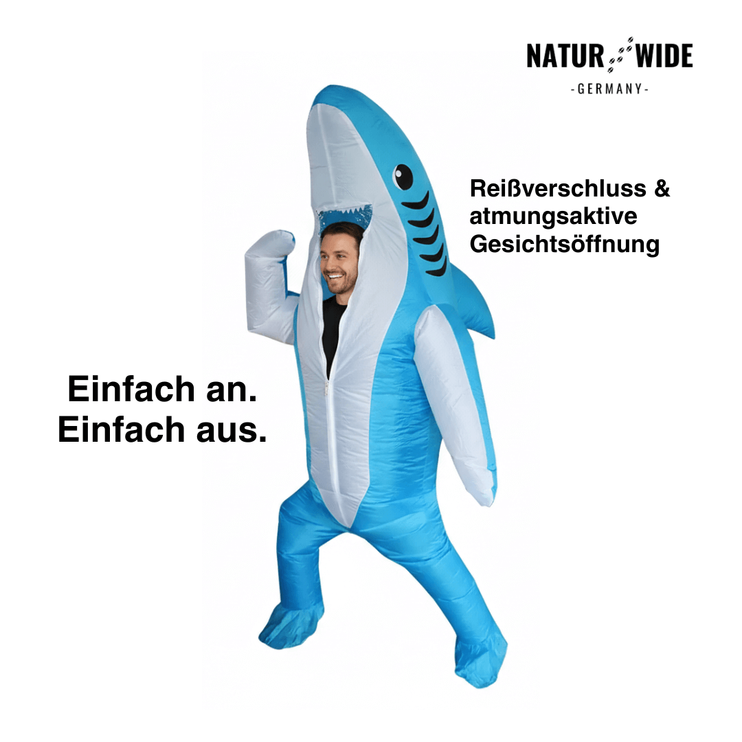 Aufblasbares Hai-Kostüm für Kind & Erwachsene – Ansicht 2