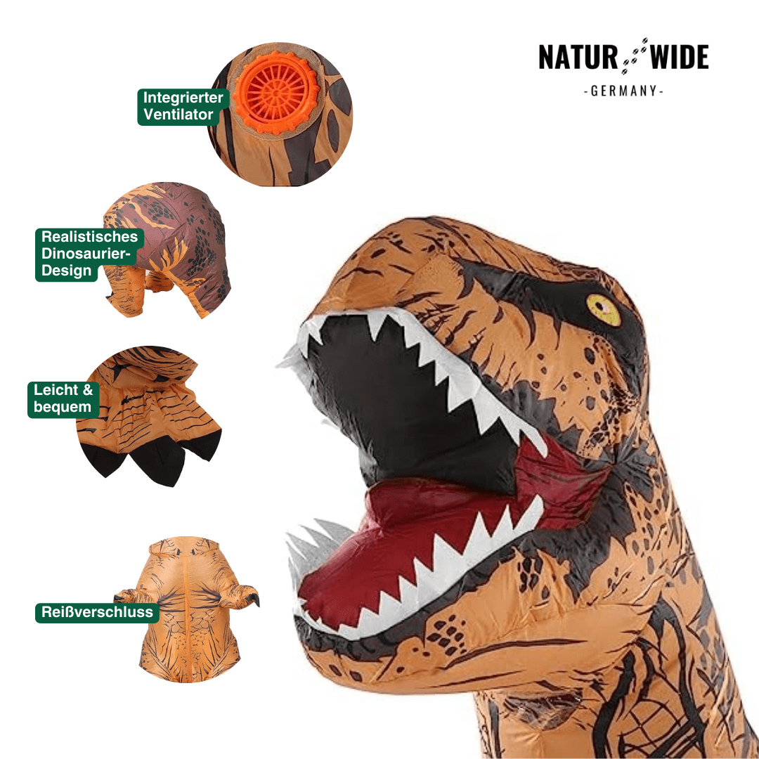 Aufblasbares T-Rex-Kostüm, Kind & Erwachsene – Ansicht 7