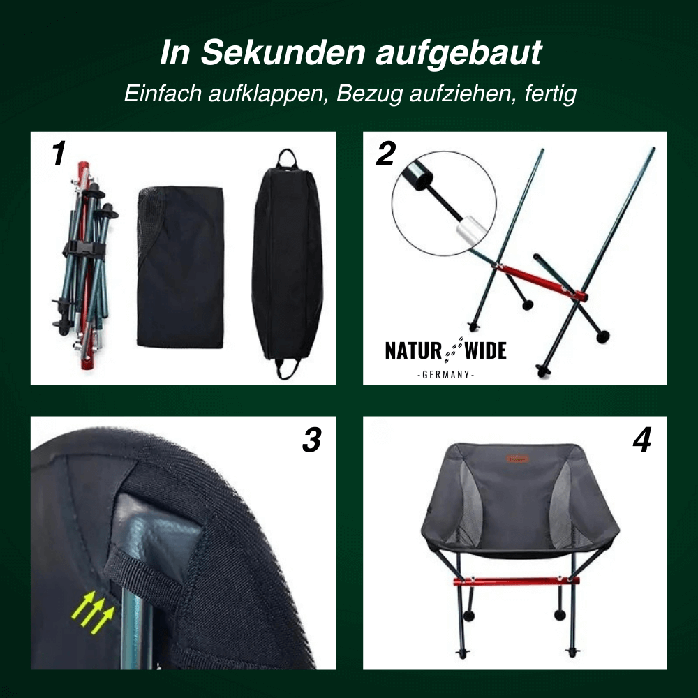 Leichter Campingstuhl, hohe Lehne, 1,3 kg – Ansicht 8