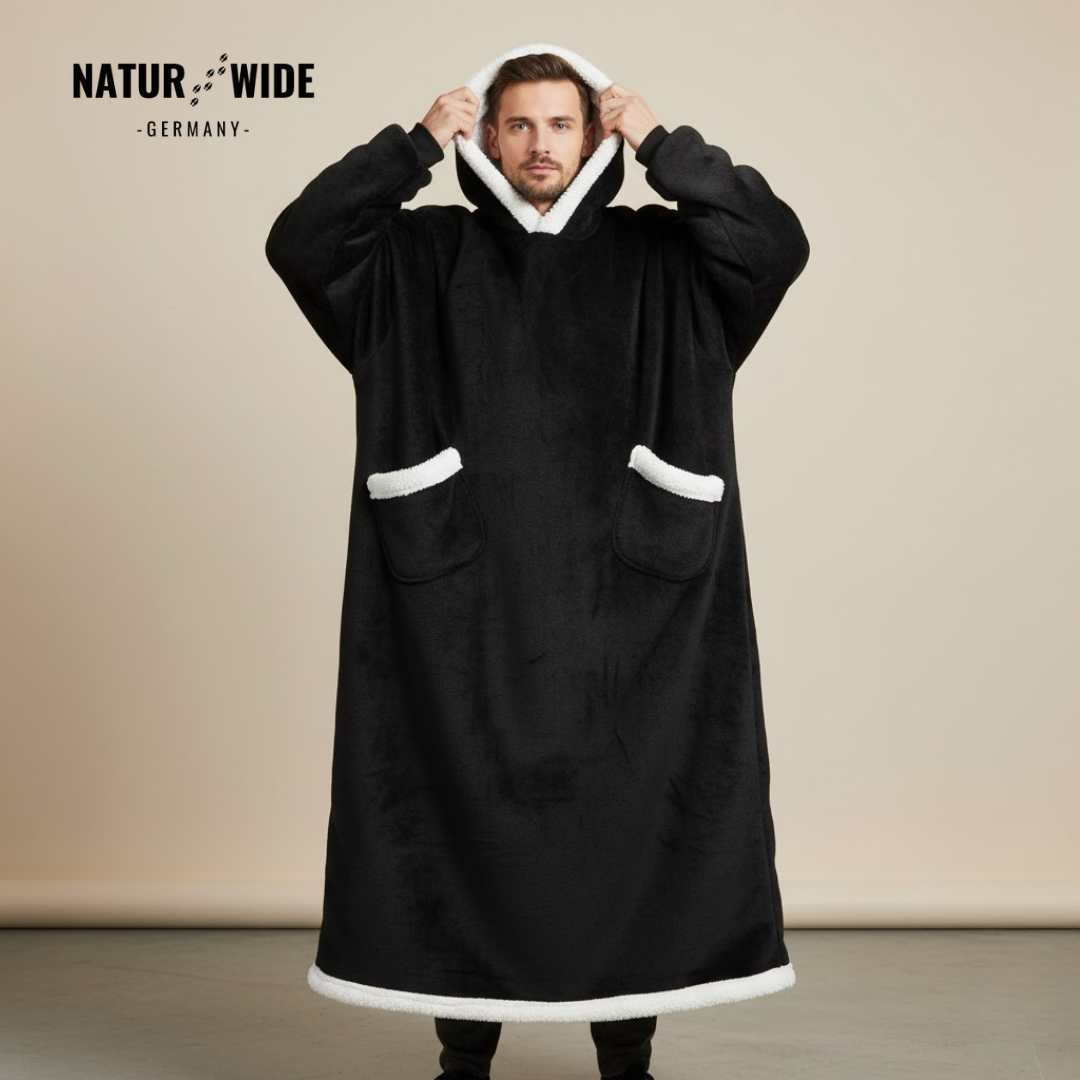 Oversize Deckenhoodie aus Flanell mit Kapuze – Ansicht 4