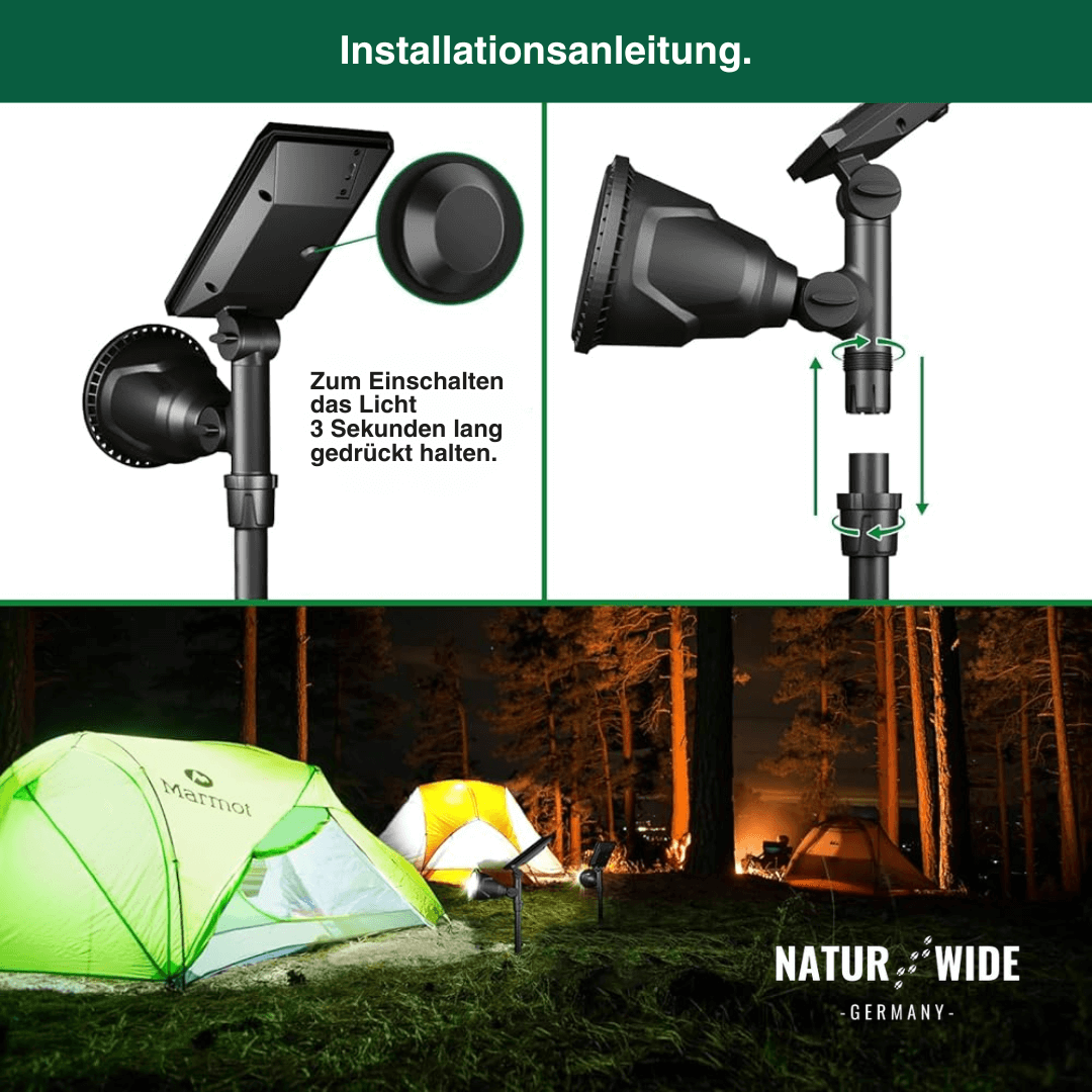 Solar-Gartenstrahler 2er-Set, IP65, verstellbar – Ansicht 4