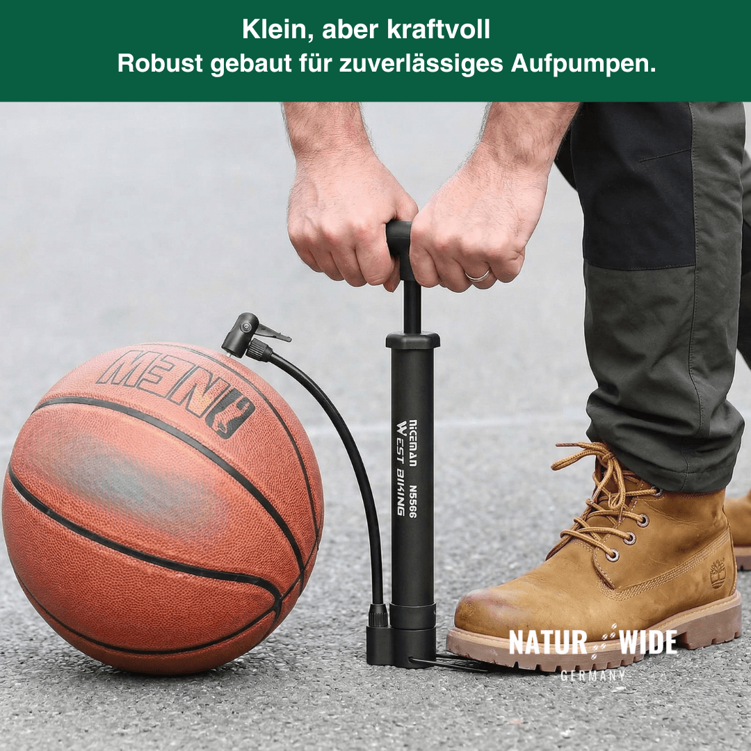 Mini-Standpumpe für Fahrrad & Ball, 5,5 bar – Ansicht 3