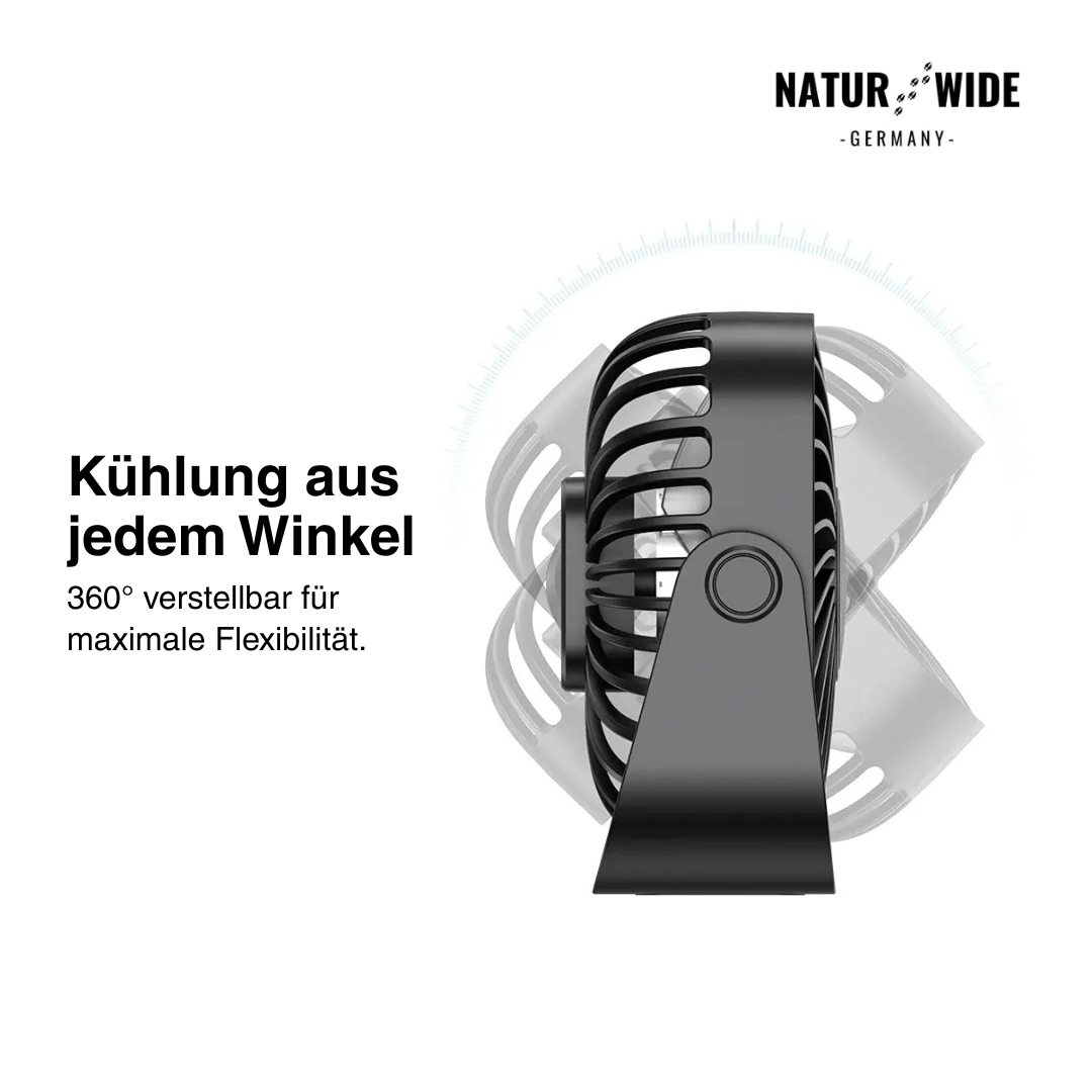 USB-Tischventilator 10 cm, 3 Stufen, neigbar – Ansicht 3