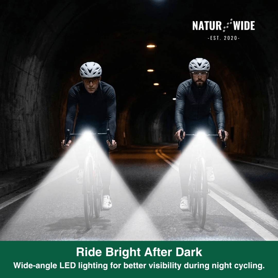 Akku-Fahrradlicht, 9 LEDs, Display & Rücklicht – Ansicht 2
