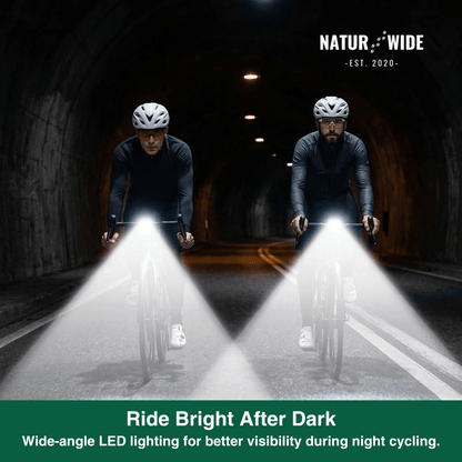 Akku-Fahrradlicht, 9 LEDs, Display & Rücklicht – Ansicht 2