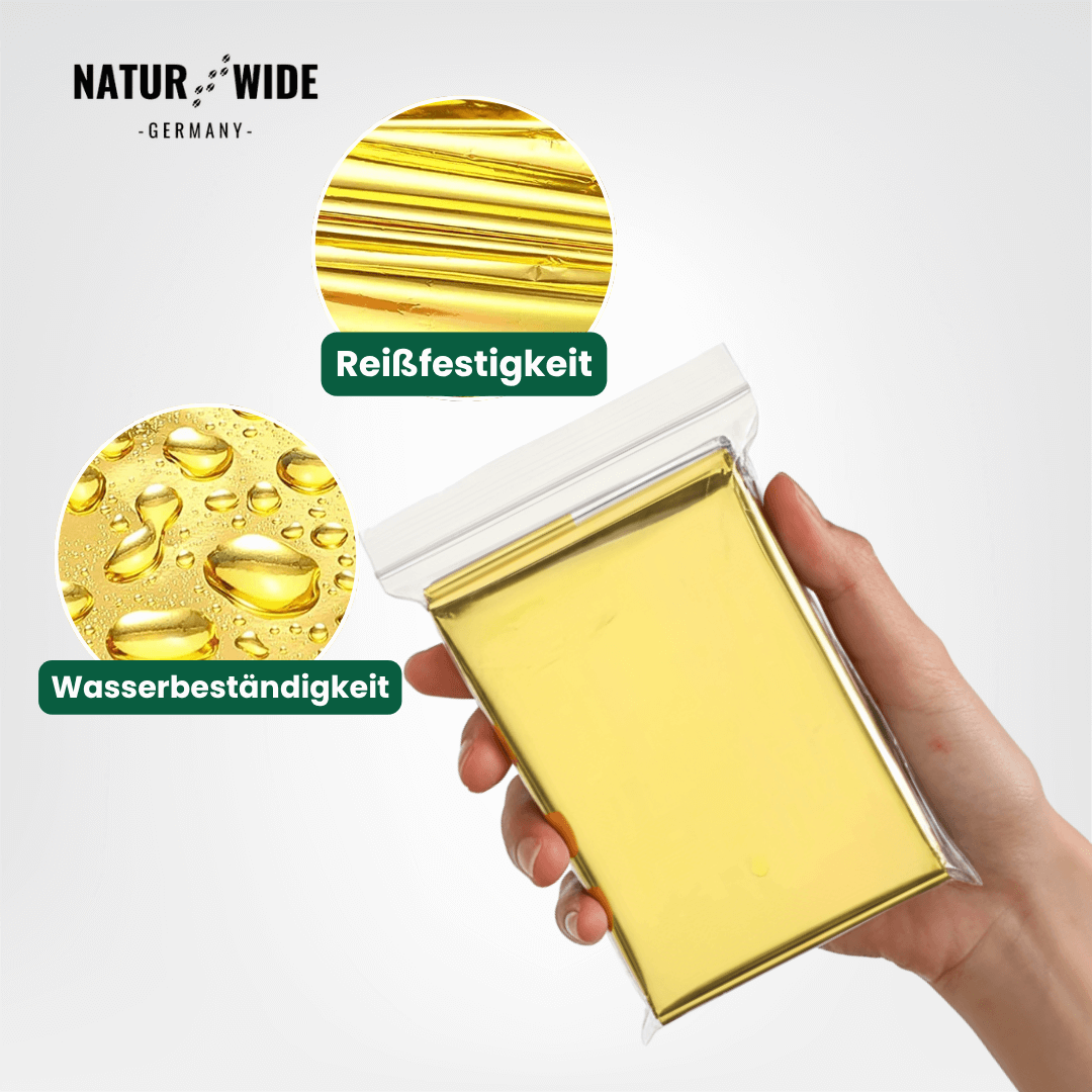 Rettungsdecke Gold/Silber 130 × 210 cm, 5 Stück – Ansicht 7