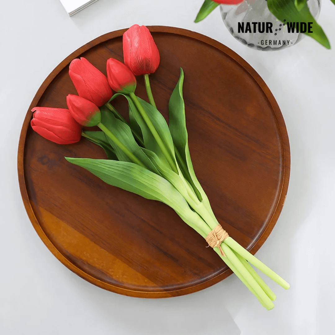 Künstliche Tulpen im 5er-Bund, täuschend echt – Ansicht 9