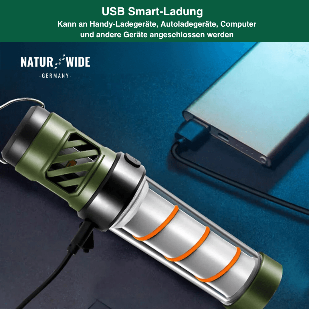 5-in-1-Campinglampe mit Mückenschutz & Stativ – Ansicht 5