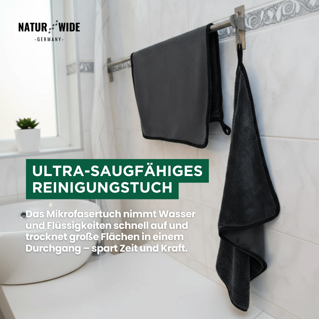 Mikrofaser-Trockentuch XXL, 600 g/m², Auto & Bad – Ansicht 5