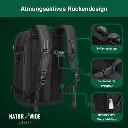 Vakuum-Rucksack 36–55 L mit 17-Zoll-Laptopfach – Ansicht 4