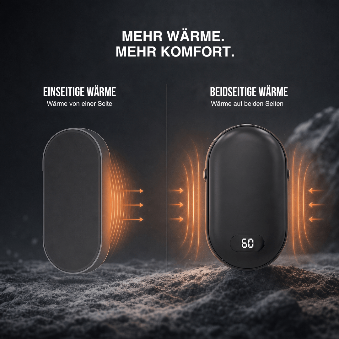 Handwärmer wiederaufladbar, beidseitig, 5200 mAh – Ansicht 2