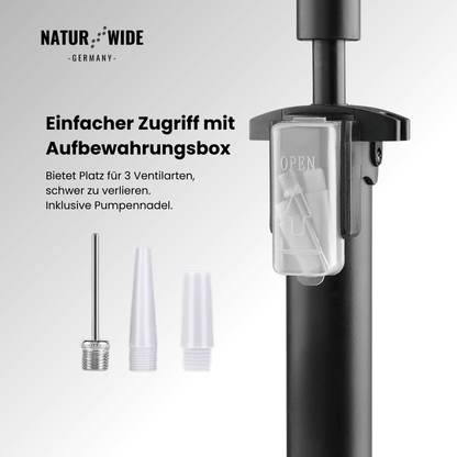 Fahrradpumpe 11 bar mit Manometer, alle Ventile – Ansicht 12
