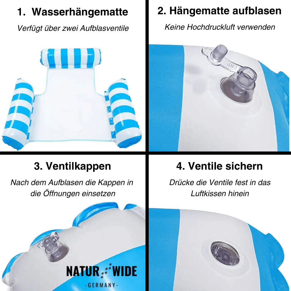 Aufblasbare Wasserhängematte für Pool & See – Ansicht 8