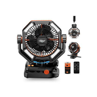 Campingventilator mit Licht, 20.000-mAh-Akku – Ansicht 14