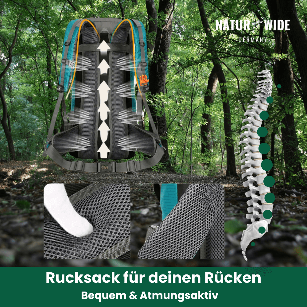 Trekkingrucksack 70 L mit Hüftgurt & Mesh-Rücken – Ansicht 2