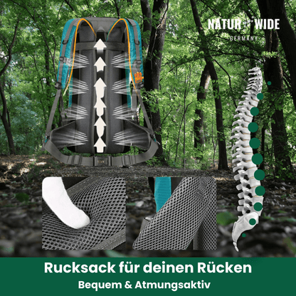 Trekkingrucksack 70 L mit Hüftgurt & Mesh-Rücken – Ansicht 2