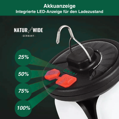 Faltbare LED-Campinglampe mit Solar & Powerbank – Ansicht 3