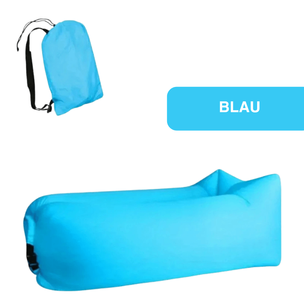Aufblasbares Luftsofa ohne Pumpe, 200 × 70 cm – Babyblau