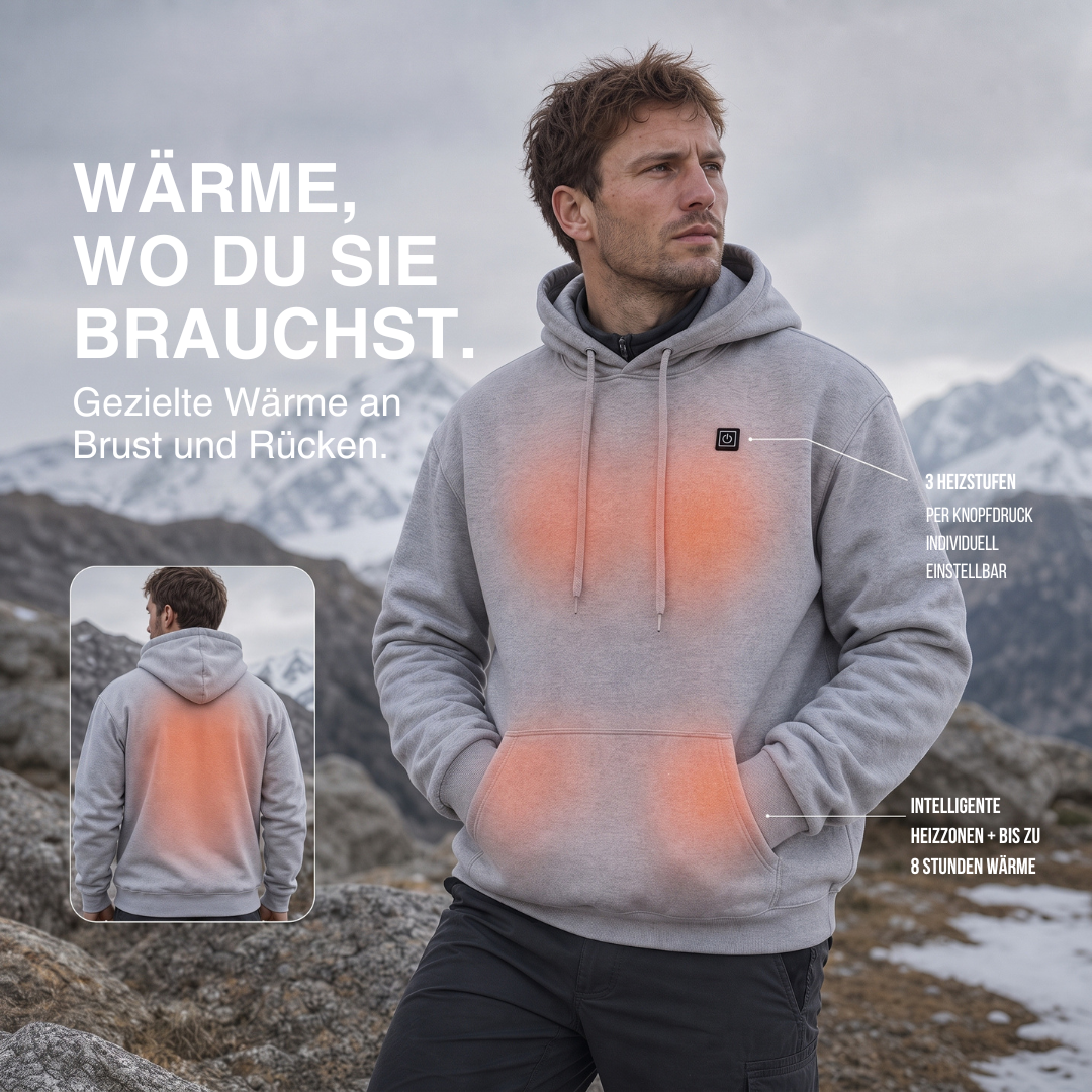 USB beheizter Hoodie mit Reißverschluss, unisex – Ansicht 8