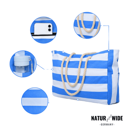 Strandtasche mit Reißverschluss, 50 × 35 cm – Ansicht 8