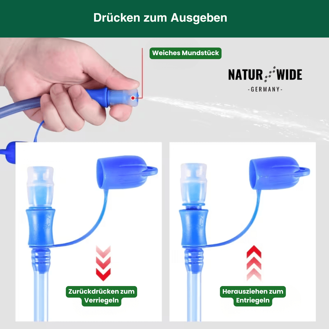 Trinkblase 1,5 / 2 / 3 L, BPA-frei, mit Schlauch – Ansicht 8