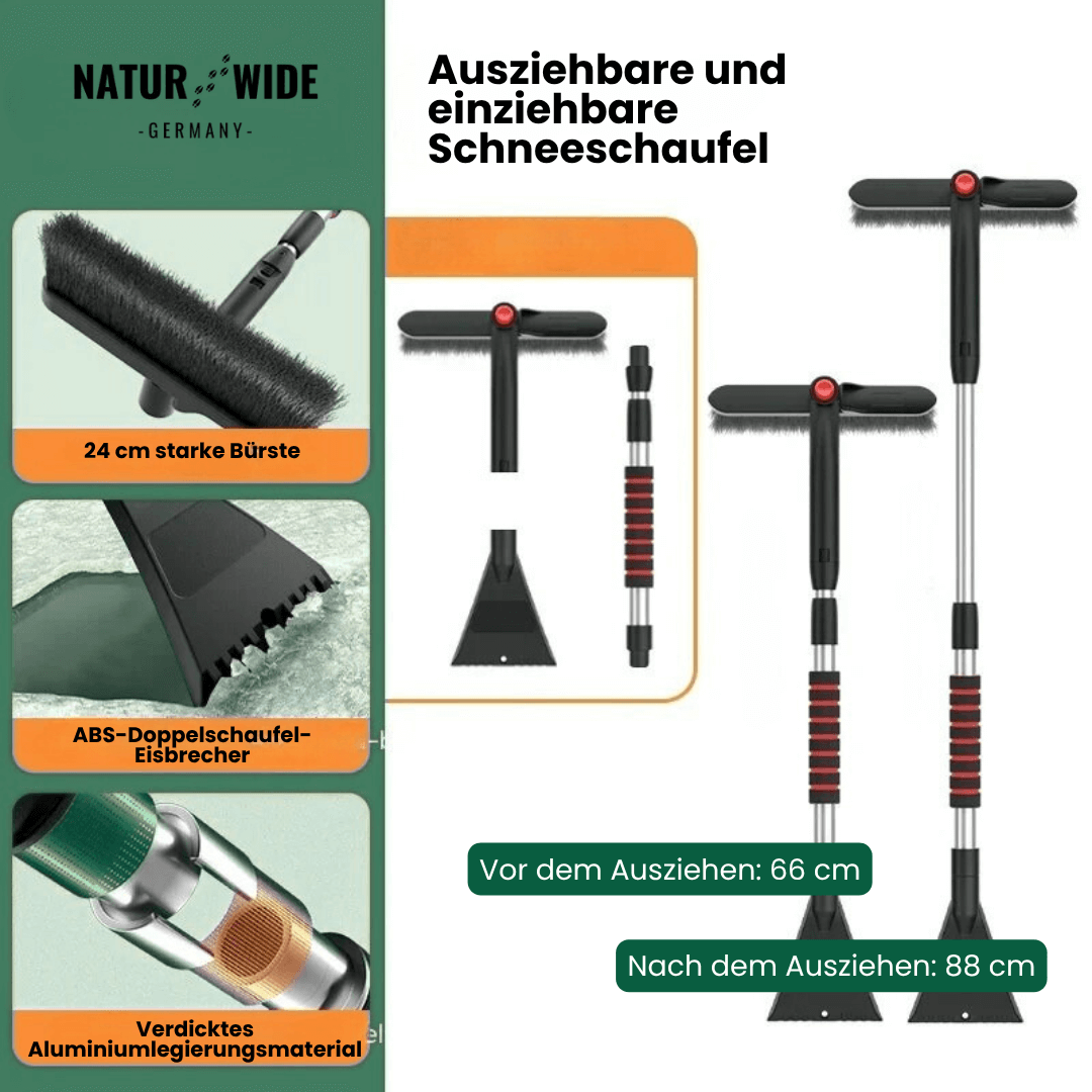 Teleskop-Schneebürste mit Eiskratzer, 2-in-1 – Ansicht 2