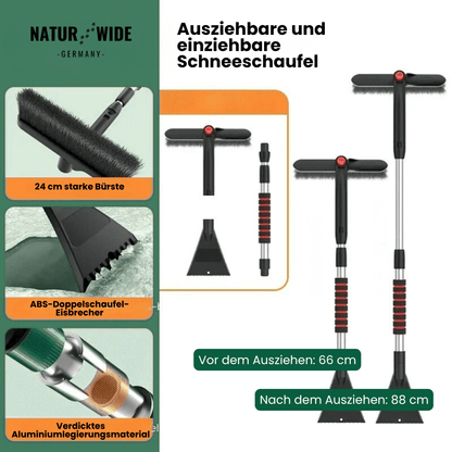 Teleskop-Schneebürste mit Eiskratzer, 2-in-1 – Ansicht 2