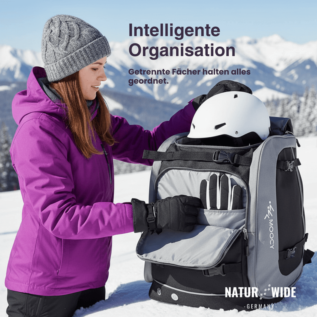 Skischuh-Rucksack 65 L für Stiefel, Helm & Ski – Ansicht 7