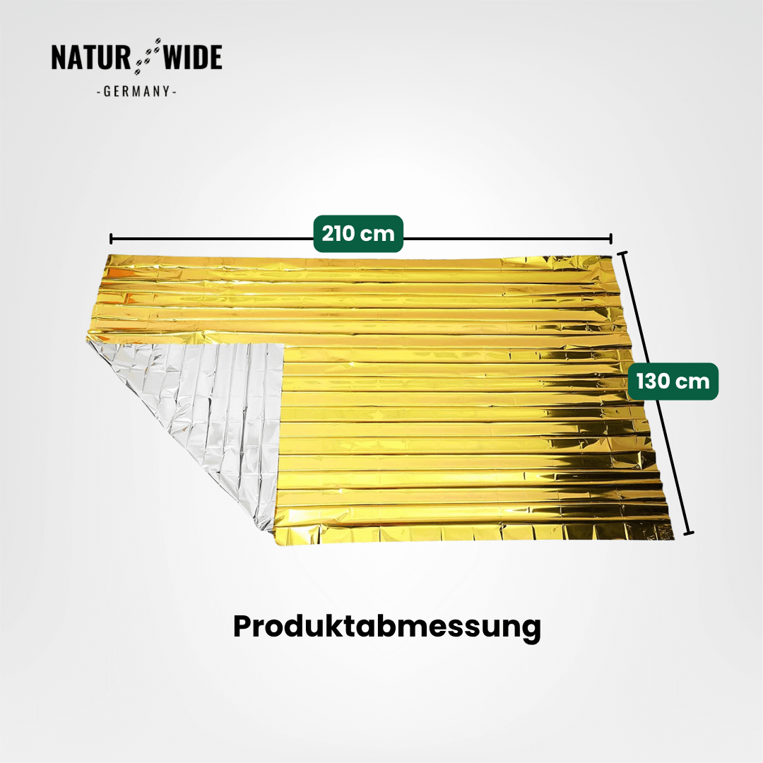 Rettungsdecke Gold/Silber 130 × 210 cm, 5 Stück – Ansicht 3