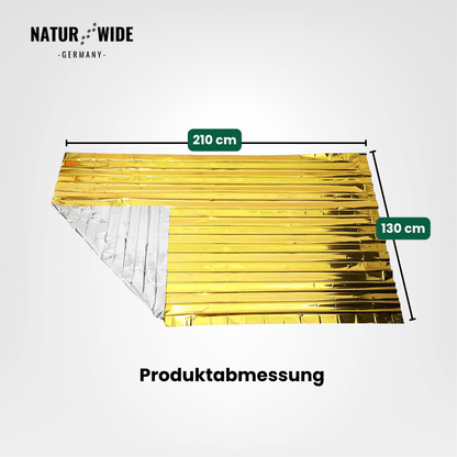 Rettungsdecke Gold/Silber 130 × 210 cm, 5 Stück – Ansicht 3