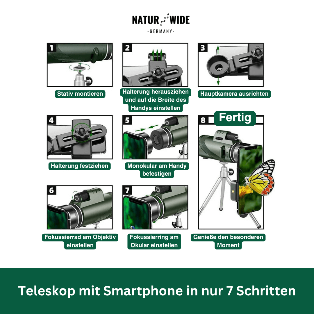 Monokular-Fernrohr 80× mit Handyhalterung – Ansicht 11
