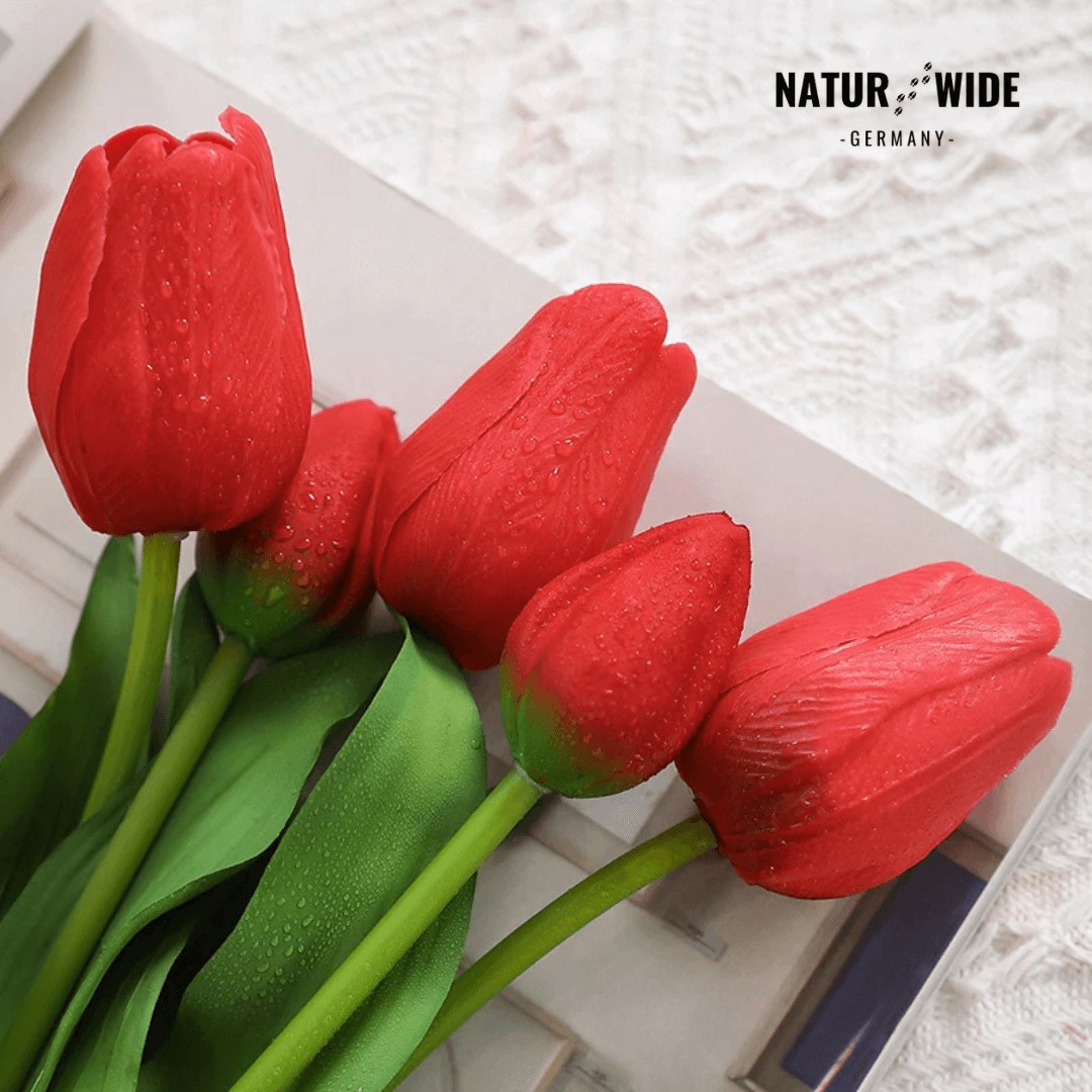 Künstliche Tulpen im 5er-Bund, täuschend echt – Ansicht 3
