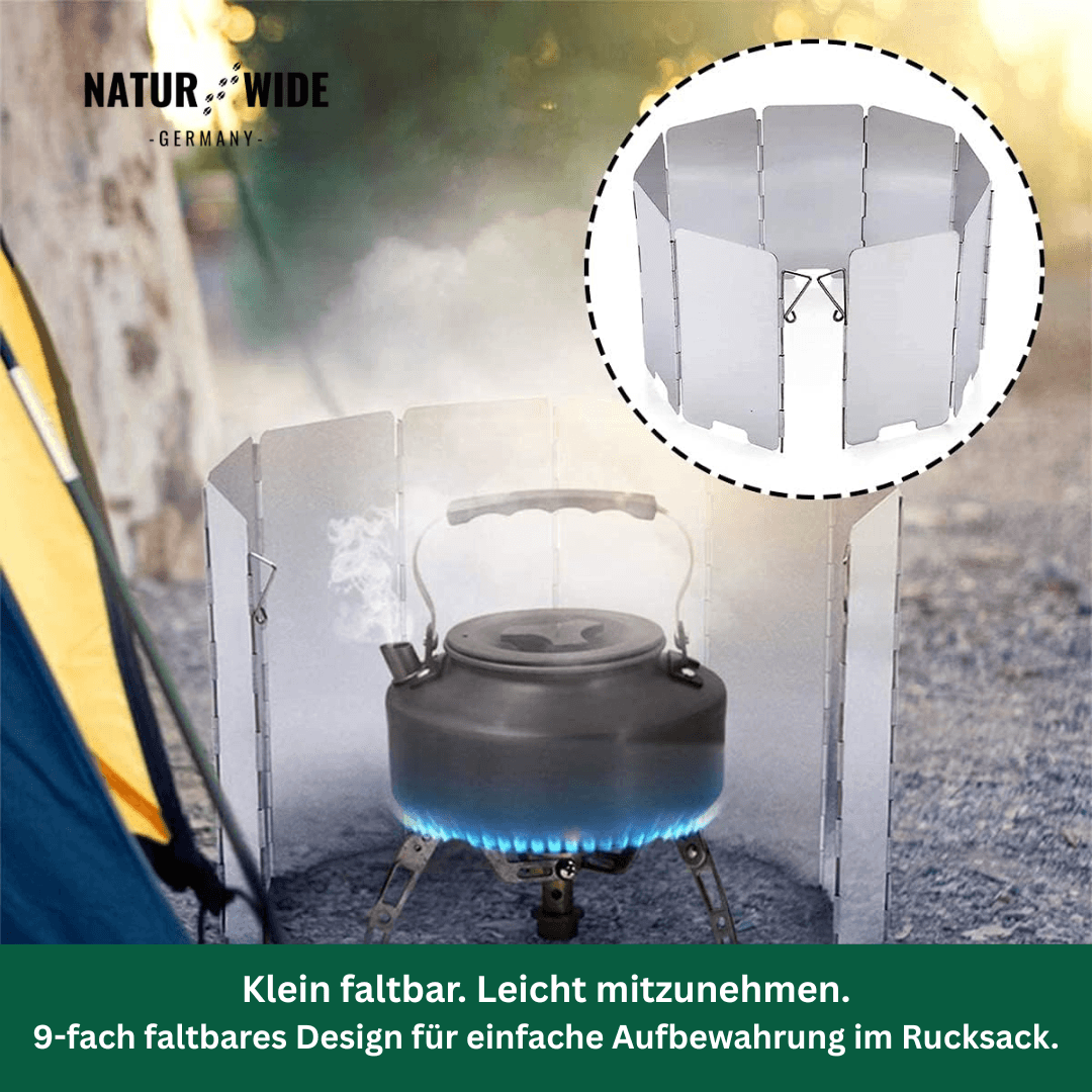 Faltbarer Windschutz für Campingkocher, Alu – Ansicht 4