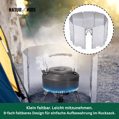 Faltbarer Windschutz für Campingkocher, Alu – Ansicht 4